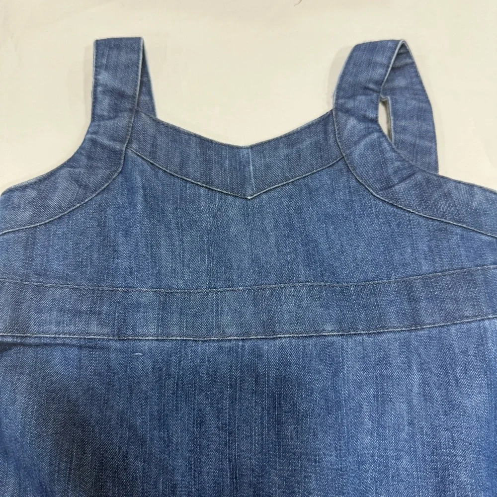 Y2K Old Navy Blue Denim Kids Casual Dress with Matching Bloomers Size 6-12 Mo